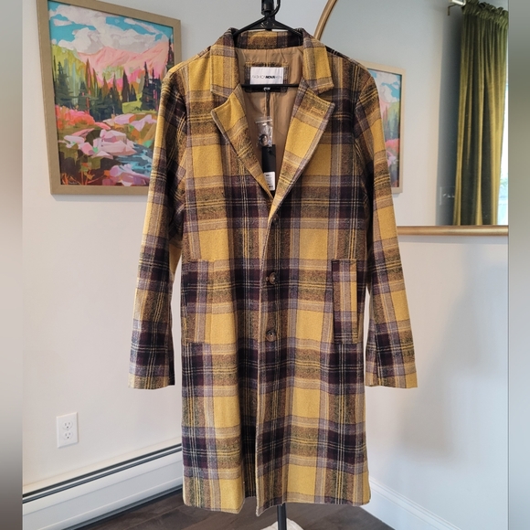 Fashion Nova Other - Plaid Yellow and Black Men's Coat